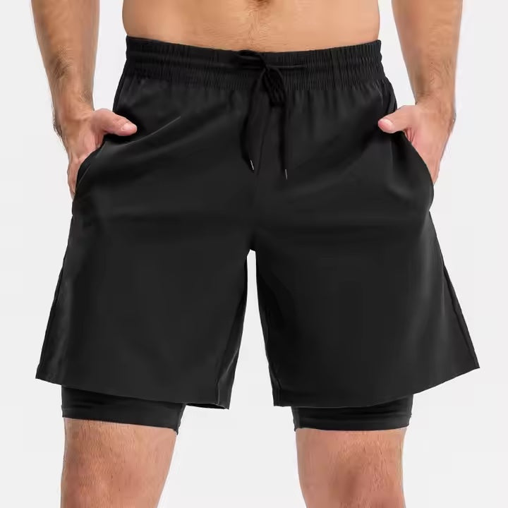 2-in-1 Breathable Stretch Training Shorts for Men