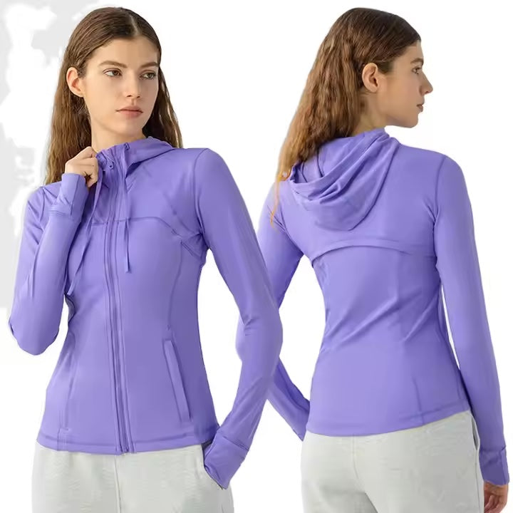 Long-Sleeved High Elastic Women's Sports Workout Yoga Zipper Jacket