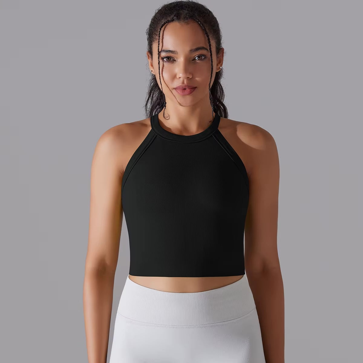 Women's Seamless Crop Yoga Tank – Smart Fabric Sleeveless Workout Top