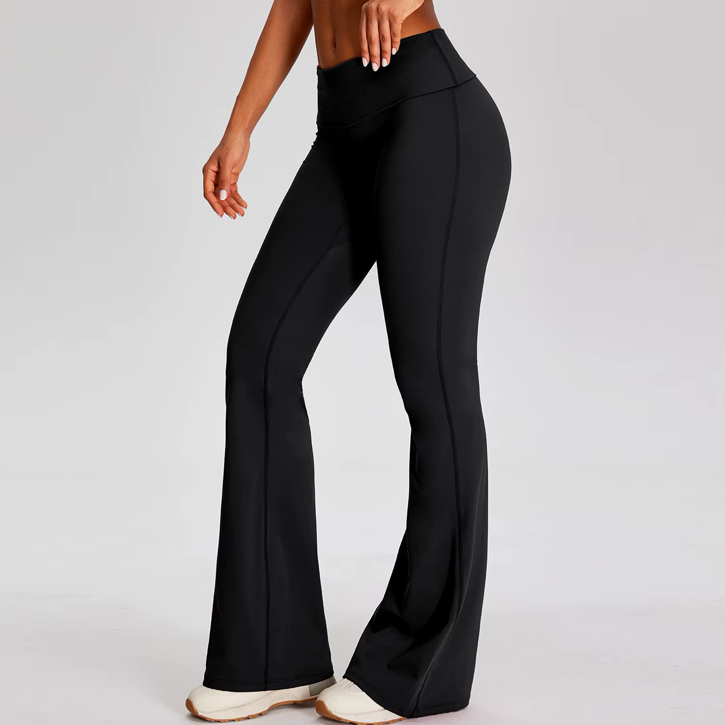 Fold-Over Sculpting Flare Leggings