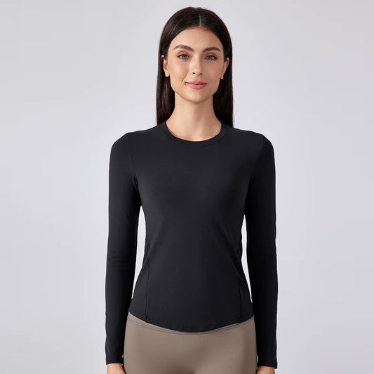 Women's Nude-Feel Long Sleeve Yoga Top – Skin-Friendly & Sweat-Wicking