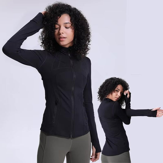 Women’s Nylon Stretch Zip-Up Yoga Jacket